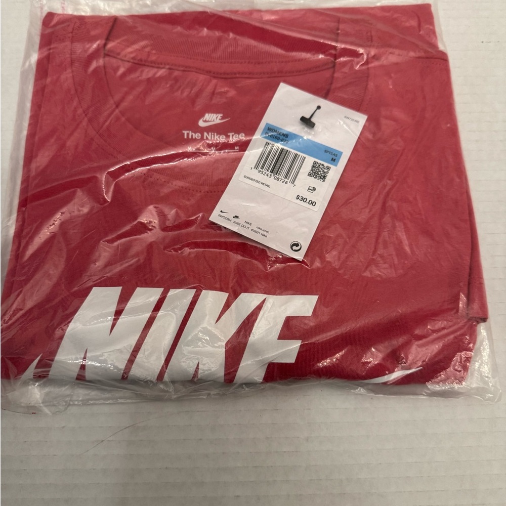 Nike Red Tee with White Nike Logo